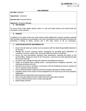 Fillable Online Guidelines for completing Job Summary statements Fax ...