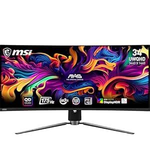 MSI MAG 341CQP QD OLED 34" Curved UWQHD Gaming Screen Black : Amazon.in ...