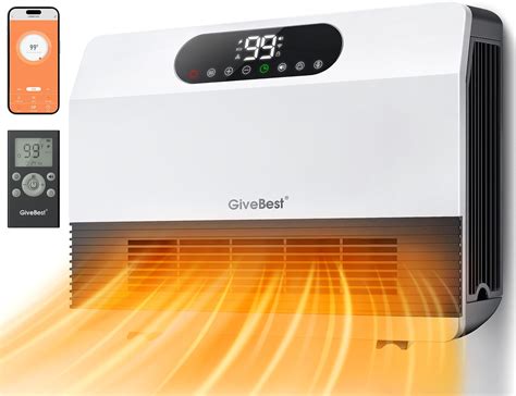 GiveBest Smart Wall Heater, 1500W Fast Heating Space Heater for Bedroom ...