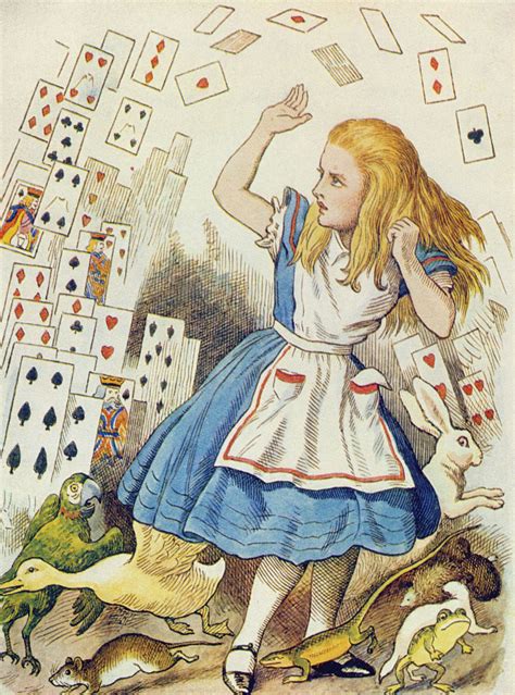 The Shower of Cards, illustration from 'Alice in Wonderland' by Lewis C ...
