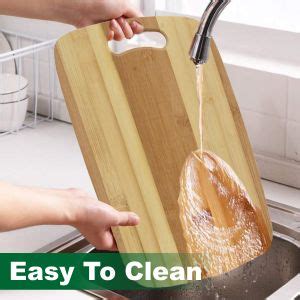 Buy Yellow Weaves Natural Bamboo Wood Cutting Board/Chopping Board with ...