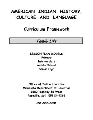 Fillable Online education mn American Indian Family Life Curriculum ...