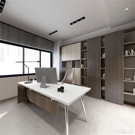 新中式的老板办公室装修效果图-杭州众策装饰装修公司