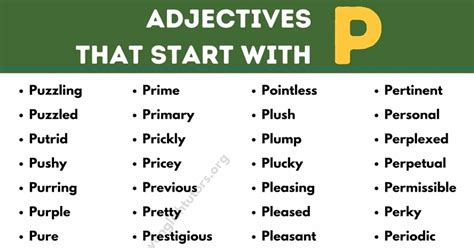 Adjectives that Start with P: List of 100+ Useful Adjectives Starting ...