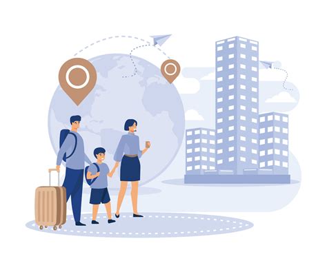 International and interurban human migration. Settling place. international migration flat ...