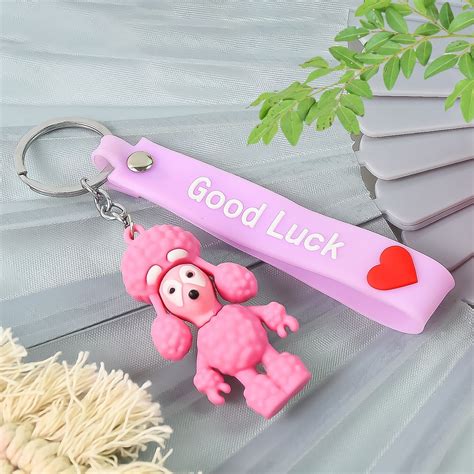 Cute Cartoon Silicone 3D Key Chain with Metal Hook & Strap (Pack of 1 ...