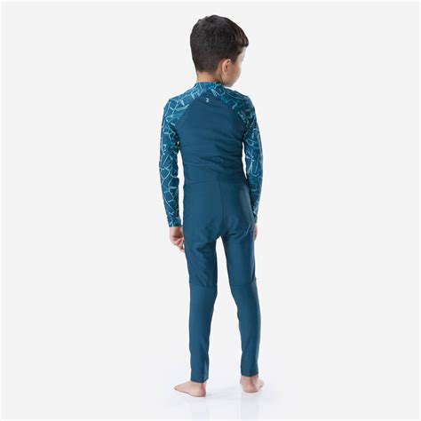 Boy's Swimsuit 100 Long Sleeves & Long Legs BANA - Green UV