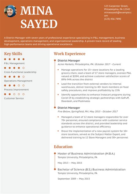 Best District Manager Resume Examples and Templates for 2025 - ResumeBuilder.com