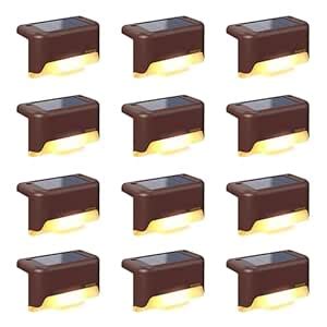 R2S2 Solar Deck Lights Outdoor | 12-Pack Waterproof LED Solar Lights ...