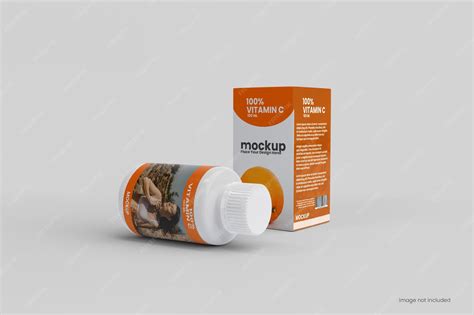 Premium PSD | Plastic supplement bottle mockup