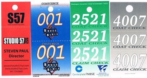 Image result for Custom Coat Check Tags