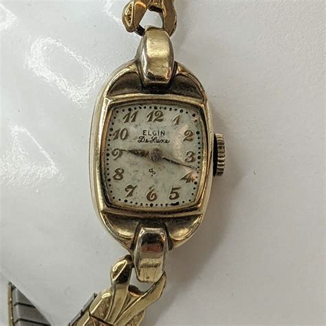 Vintage 10K GF Gold Filled ELGIN DeLuxe Ladies Watch Speidel 10K GF ...