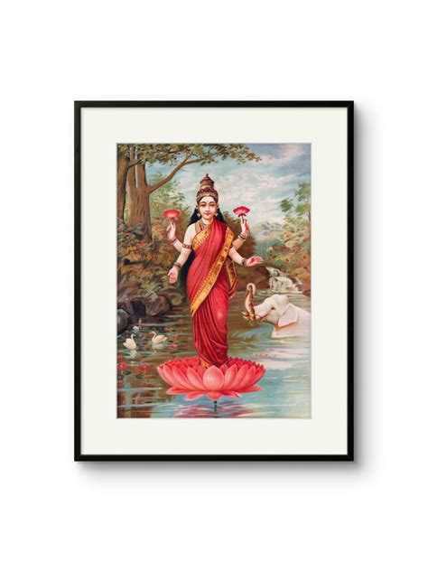 Raja Ravi Varma - Laxmi Wall Art by Bombay Home Store – Bombayhomestore