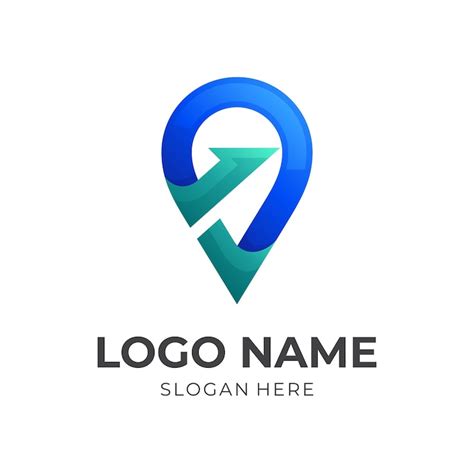 Emplacement de conception de logo de broche de flèche et logo de ...