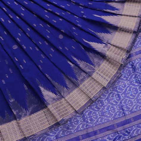 Blue Ikkat Sambalpuri Silk Saree | A641303855 – Priyadarshini Handloom