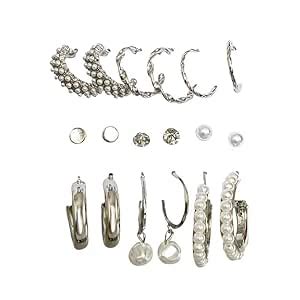 Stylish fashion silver hoop earring combo : Amazon.in: Fashion