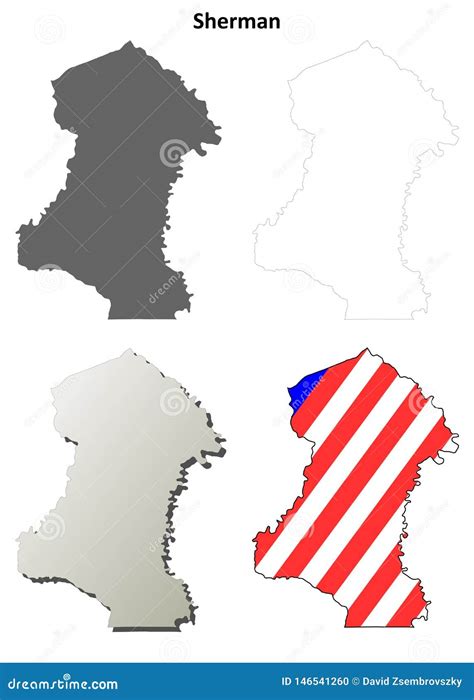 Sherman County, Oregon Outline Map Set Stock Vector - Illustration of america, border: 146541260