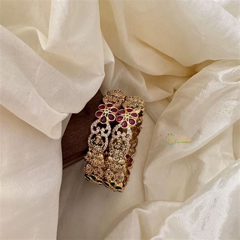 Premium Lakshmi AD Stone Bangle Set -G14973 – vrikshamindia