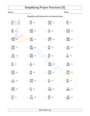 Image result for Simplifying Fractions Worksheet 5th Grade