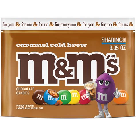 M&M'S Caramel Cold Brew Coffee Flavor Milk Chocolate Candy, Resealable ...