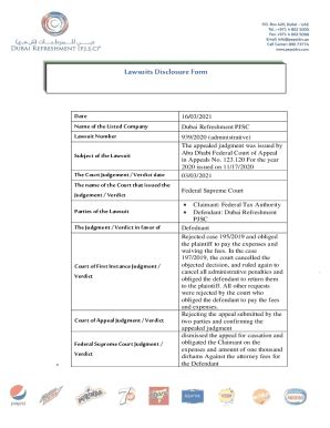 Fillable Online Lawsuits Disclosure Form Fax Email Print - pdfFiller