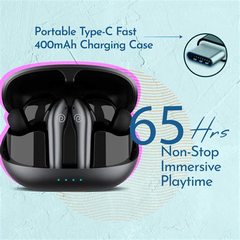 pTron Zenbuds Evo X1 Pro In-Ear TWS Earbuds with Quad Mic (Grey ...