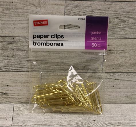 Staples Trombones Paper Clips - Pack of 50 - Gold - New – Military ...