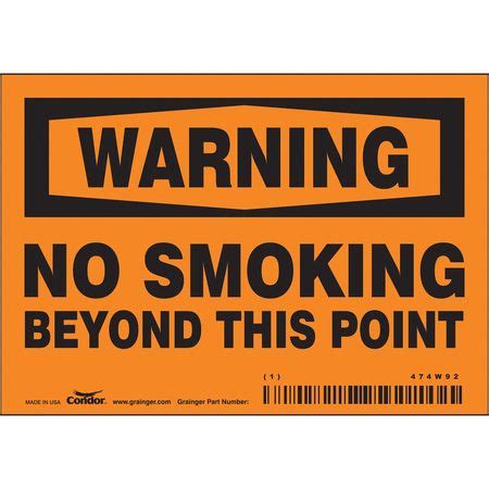 Condor Safety Sign, 3 1/2 in H, 5 in W, Vinyl, Horizontal Rectangle ...