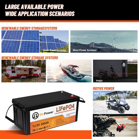 Buy 12 Volt Battery 200Ah LiFePO4 Lithium With 100A BMS for Marine RV ...