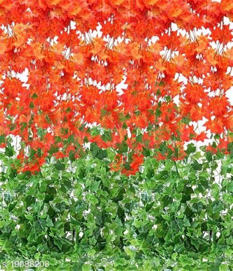 Buy NLIN Decorative Artificial Maple Plant Green & Orange Leafs ...