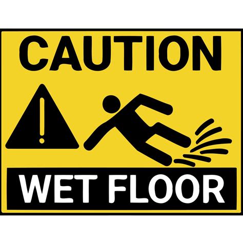 Caution wet floor warning sign 18884354 Vector Art at Vecteezy