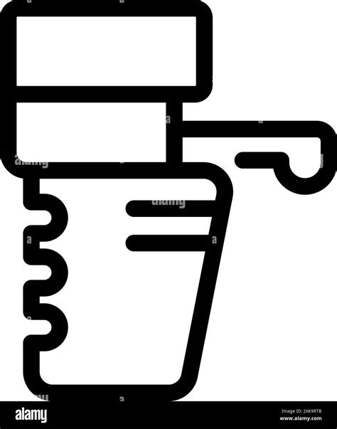 Black outline icon of a water pump drawing water for irrigation Stock ...