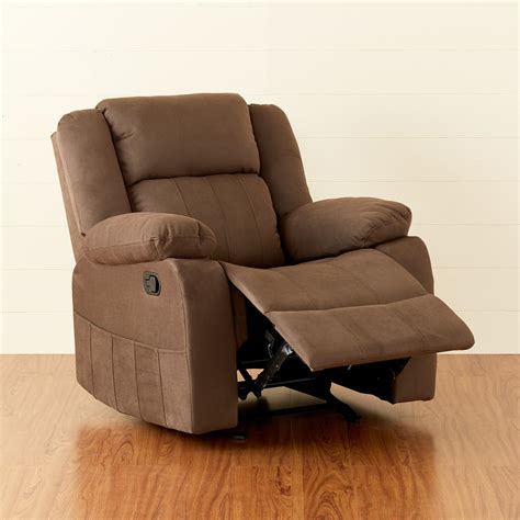 Buy Denver Mocha Faux Leather 1-Seater Recliner with Glider - Brown ...