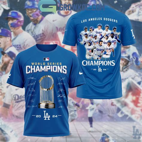 Los Angeles Dodgers World Series 2024 MLB Champions Hoodie T-Shirt Blue ...