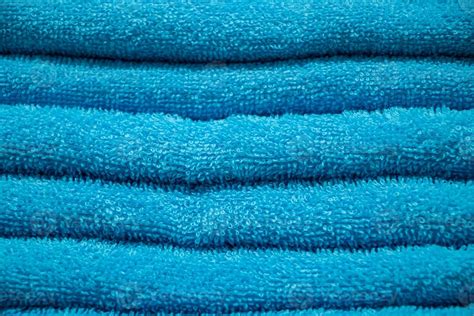 Texture of blue terry towel. A stack of soft bath accessories. 4908532 ...