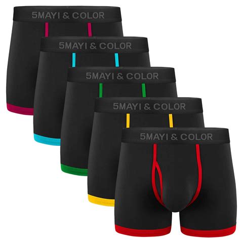 5Mayi Men's Underwear Boxer Briefs Cotton Black Mens Boxer Briefs ...