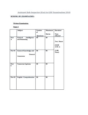 Fillable Online SCHEME OF EXAMINATION : Fax Email Print - pdfFiller