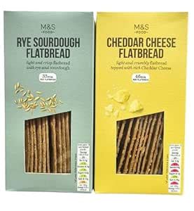 M&S Rye Sourdough Flatbread 130gm & Cheddar Cheese Flatbread140gm ...