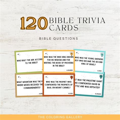 120 Bible Trivia Cards Bible Trivia Questions Printable - Etsy