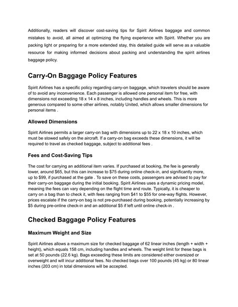 PPT - Everything You Need to Know About Spirit Airlines Baggage Policy ...