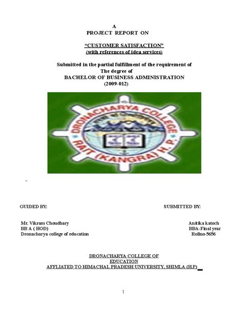 BBA 2009-012 Final Year Project: Customer Satisfaction Analysis - Studocu