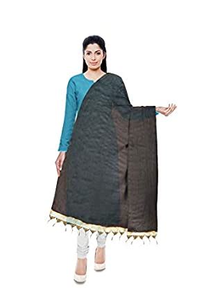 Buy MITHU RAM & SONS Kashmiri Handloom Cotton Dupatta (Black) at Amazon.in