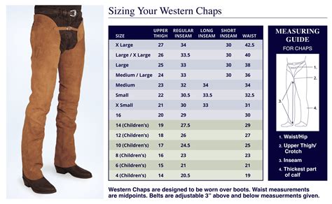 Chaps Sizing Chart at Thomas Lawson blog