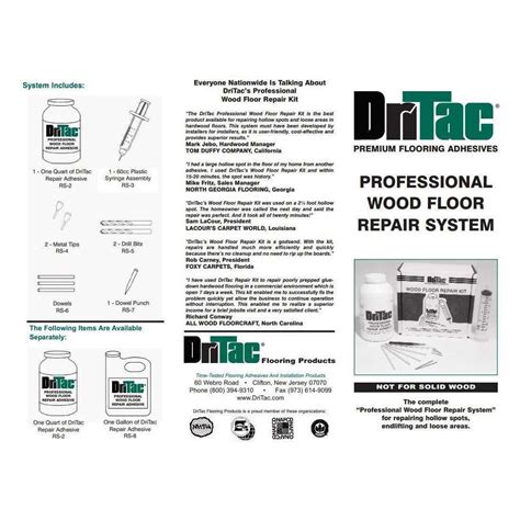 DriTac Wood Floor Repair Kit Engineered Flooring ONLY - Hardware&Tools ...