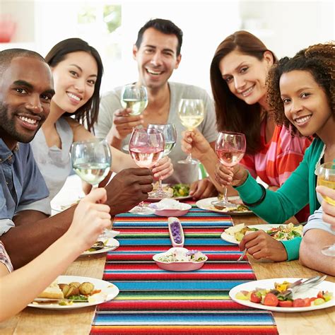 Buy YIQIHAI 6 Pack Mexican Table Runners, 14 X100 Inch Rainbow Colors ...