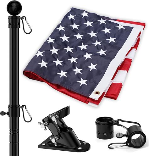 Amazon.com : American Flag and Flag Pole for House Outside, 5ft Heavy ...