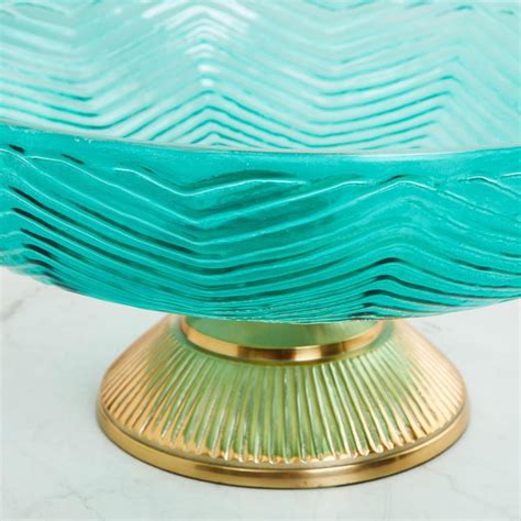 Buy Fiesta Blue Textured Glass Decorative Bowl from Home Centre at just ...
