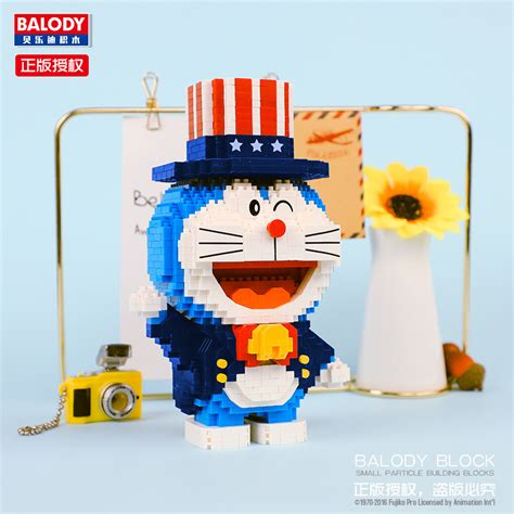 BALODY贝乐迪 哆啦A梦正版授权微型小颗粒积木拼装玩具益智叮当猫-阿里巴巴