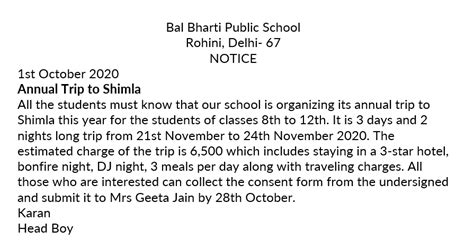 Overview - How to Write Notice - English Grammar Advanced - Class 10 PDF