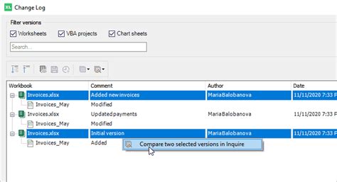 Version Control for Excel 的图像结果